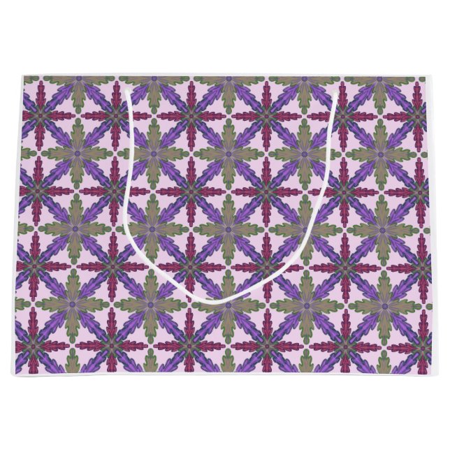 Christmas Poinsettia Stars gift bag Large (Front)