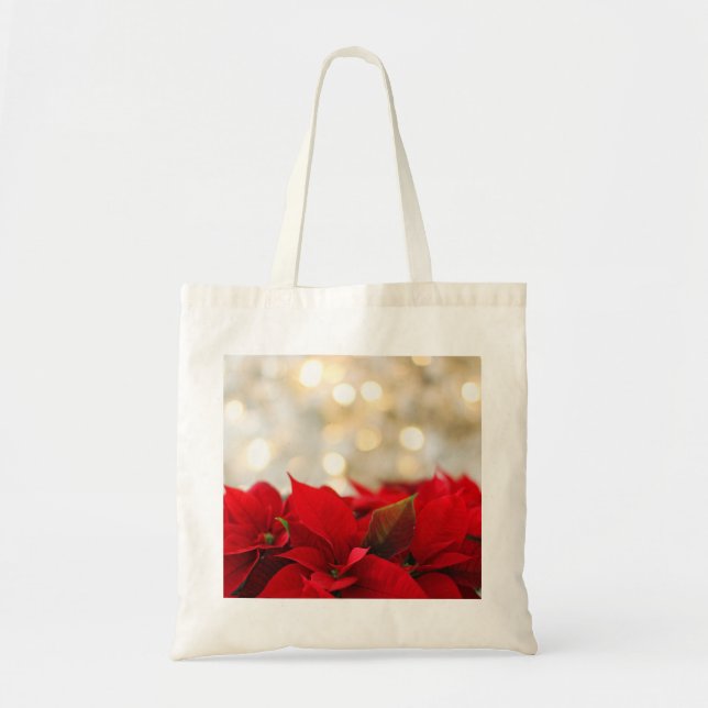 Christmas Poinsettia Tote Bag (Front)