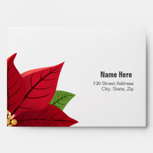 Christmas Poinsettia Wedding  Envelope
