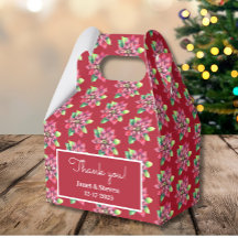 Christmas Poinsettia Wedding favour box
