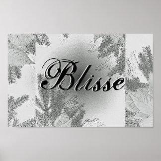 Christmas Poinsettia White And Grey Blisse Poster