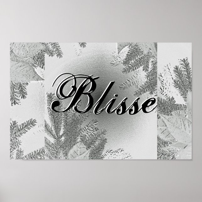 Christmas Poinsettia White And Grey Blisse Poster (Front)