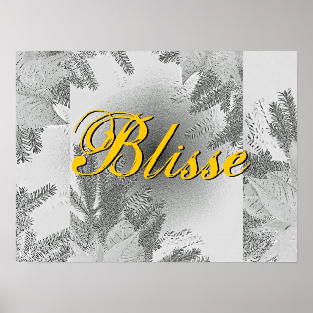 Christmas Poinsettia White And Grey Blisse Poster (Front)