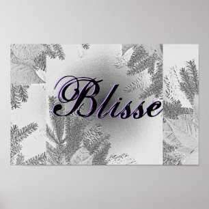 Christmas Poinsettia White And Grey Blisse Poster