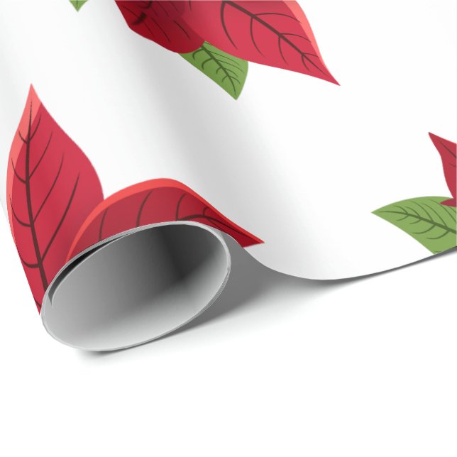 Christmas Poinsettia    Wrapping Paper (Roll Corner)