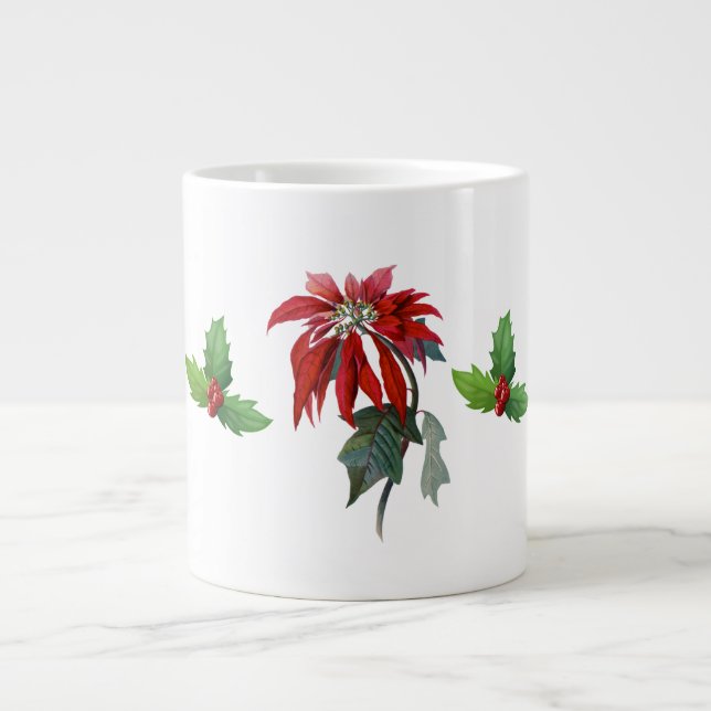 Christmas Poinsettias Bone China Mug (Front)