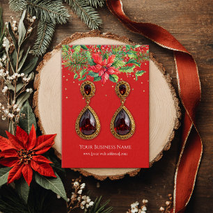 Christmas Poinsettias Earring Display Card