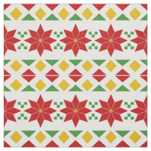 Christmas Poinsettias Fabric