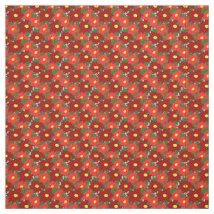 Christmas Poinsettias Fabric