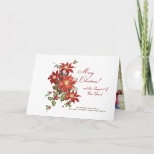 Christmas Poinsettias (H) Folded Holiday Photo Car Card