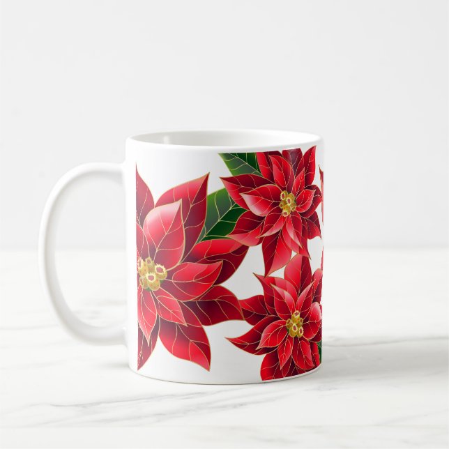 Christmas Poinsettias Mug (Left)