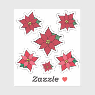 Christmas Poinsettias Variety Stickers