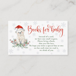 Christmas Polar Bear Baby Shower Book Request Enclosure Card