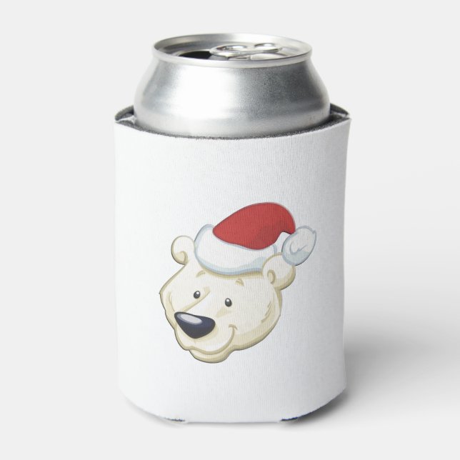 Christmas Polar Bear Can Cooler (Can Front)