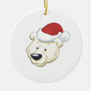 Christmas Polar Bear Ceramic Ornament