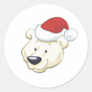 Christmas Polar Bear Classic Round Sticker