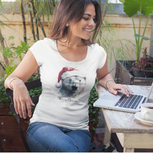 Christmas Polar Bear, customisable T-Shirt