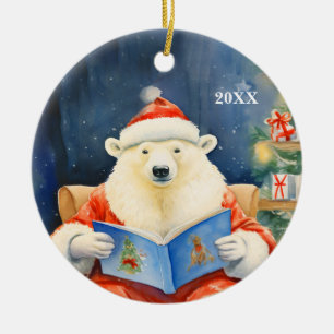 Christmas Polar Bear Customise Date Ornament