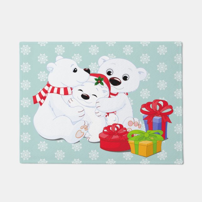 Christmas Polar Bear Doormat (Front)