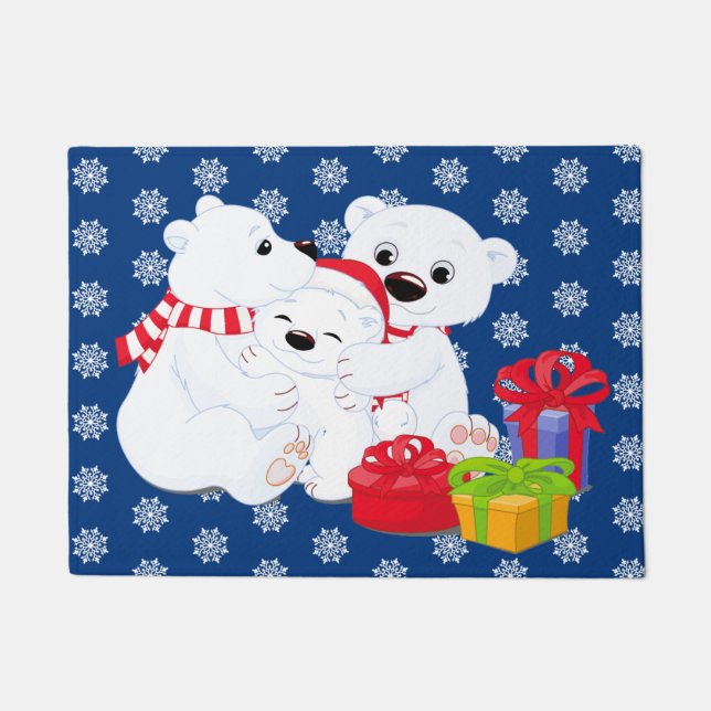 Christmas Polar Bear Doormat (Front)