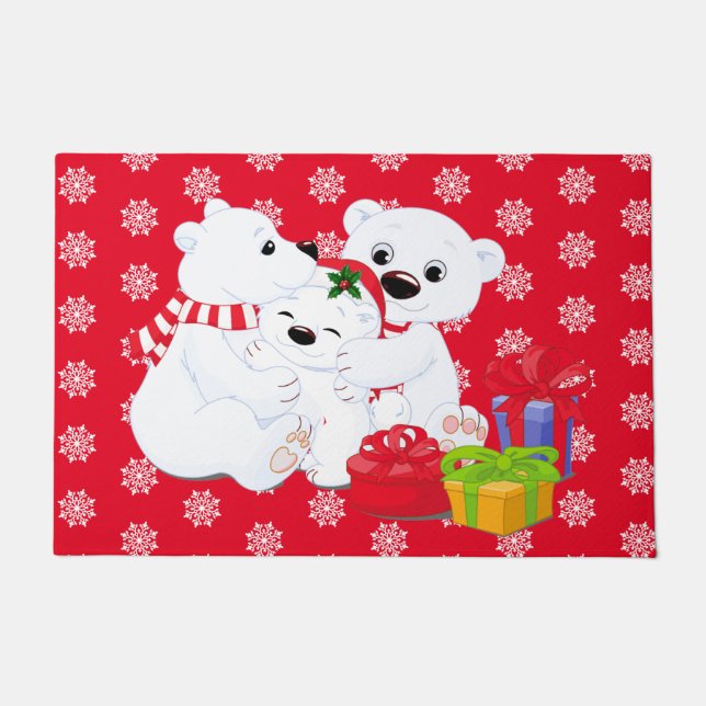 Christmas Polar Bear Doormat (Front)