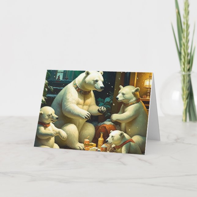 Christmas Polar Bear Gifts  Card (Back)