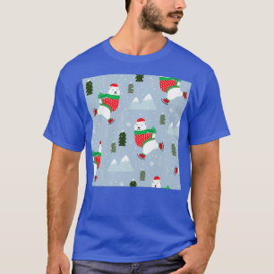 Christmas Polar Bear Ice Skating T-Shirt