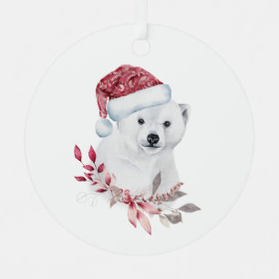Christmas Polar Bear  Metal Tree Decoration