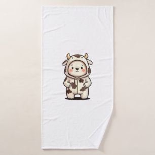 Christmas Polar Bear Moo Cow Christmas Moo Polar B Bath Towel