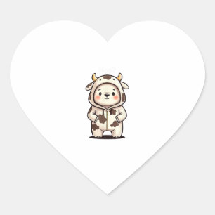 Christmas Polar Bear Moo Cow Christmas Moo Polar B Heart Sticker