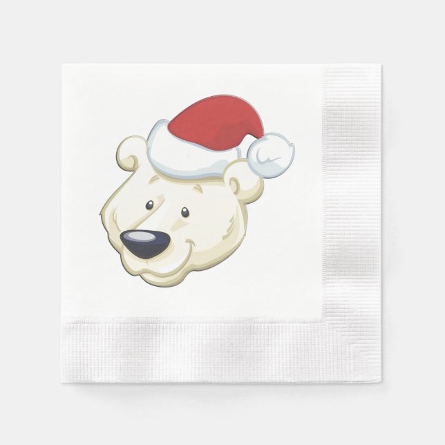 Christmas Polar Bear Napkin (Front)