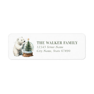 Christmas Polar Bear Return Address Labels