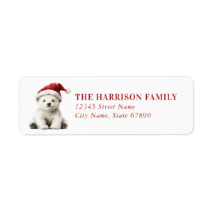 Christmas Polar Bear Return Address Labels