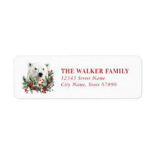 Christmas Polar Bear Return Address Labels