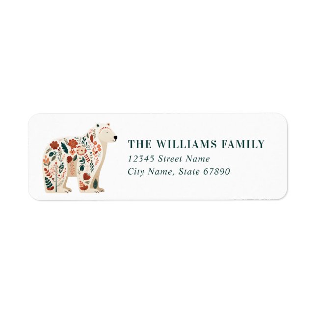 Christmas Polar Bear Return Address Labels (Front)