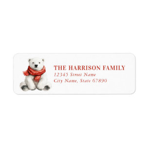 Christmas Polar Bear Return Address Labels