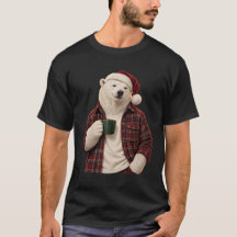 Christmas polar bear with coffee mug