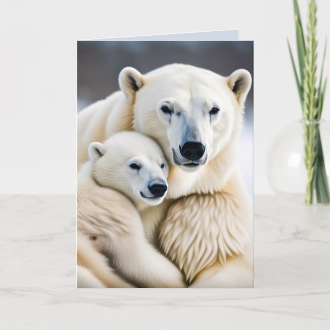 Christmas Polar Bears Holiday Card (Front)