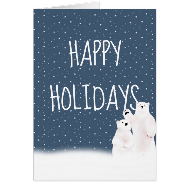 Christmas Polar Bears In Snow (Front)