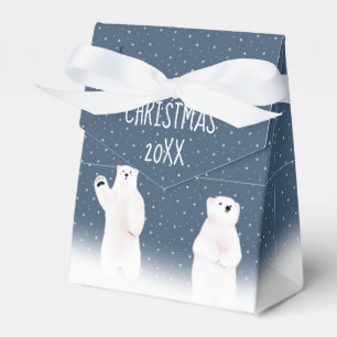 Christmas Polar Bears In Stars Favour Box