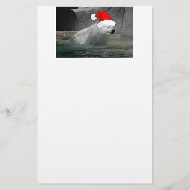 Christmas Polar Bears Stationery (Front)