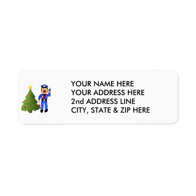 Christmas Policemen Return Address Label (Front)