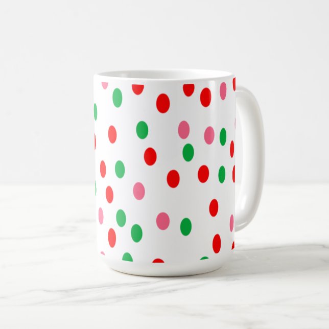 Christmas Polka Dots Coffee Mug (Front Right)