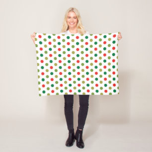 Christmas Polka Dots Fleece Blanket