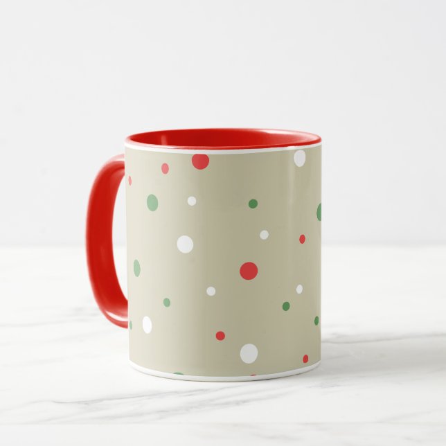 Christmas Polka Dots Mug (Front Left)