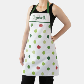 Christmas Polka Dots Personalised Apron