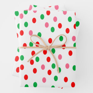 Christmas Polka Dots Wrapping Paper Sheet