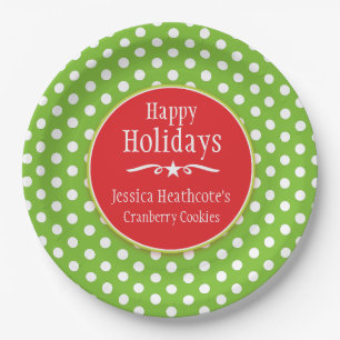 Christmas polka name cookie exchange paper plate