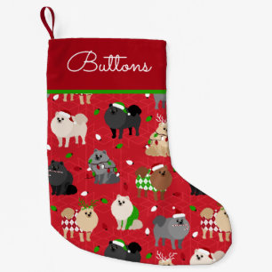 Christmas Pomeranian Custom Name Small Christmas Stocking
