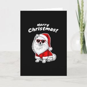 Christmas Pomeranian Funny Santa Dog Cute Holiday Card